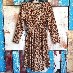 Women's Mikarose Dress Leopard Print Long Sleeve Fashion XSMALL Multicolor NEW